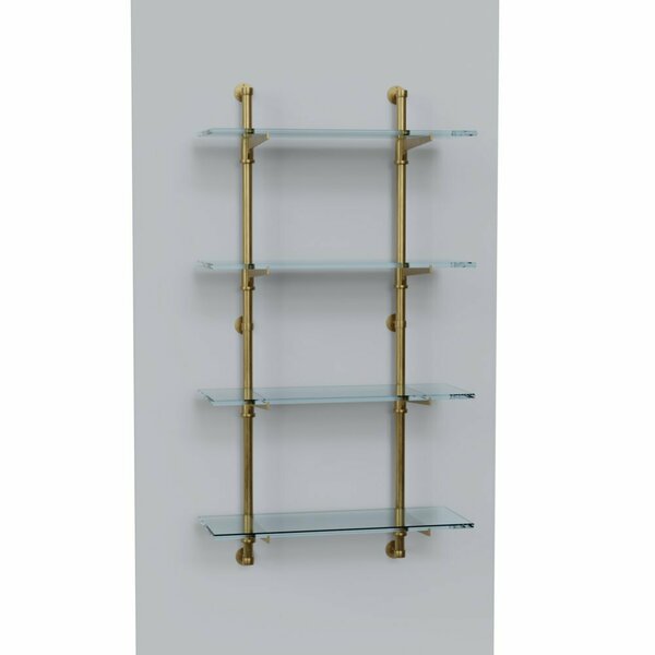 Designs Of Distinction Cantilever Bistro Shelf Kit - 4 Shelves - Satin Brass 01CANT1048SB1